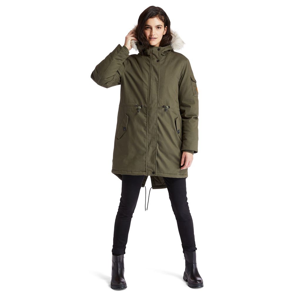 Parka Feminino - Timberland Mt Kelsey Fleece-Lined Parka - DGFCE6314 - Verde Oliva